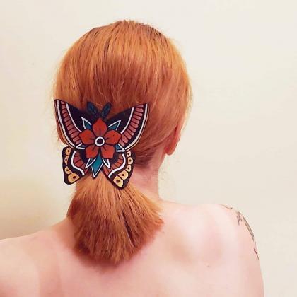 Butterfly hair clip , moth hair cli..